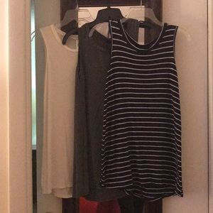3 Essential Tanks - white (nwot) & others are EUC